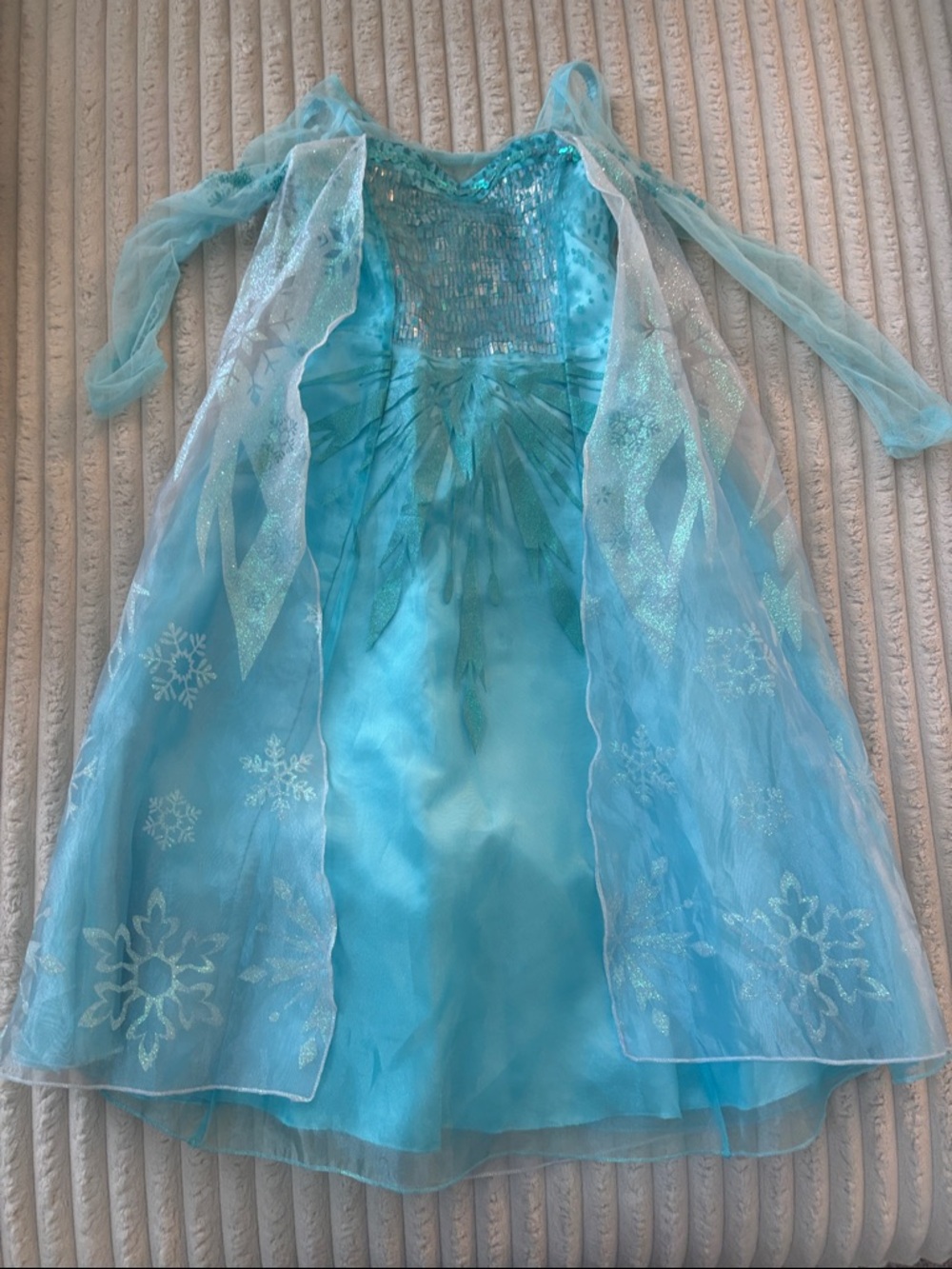 Disney Elsa Ice Blue Sequin & Cape Princess Costume